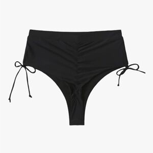 Black High-Waist Tie-Side Bikini Bottom